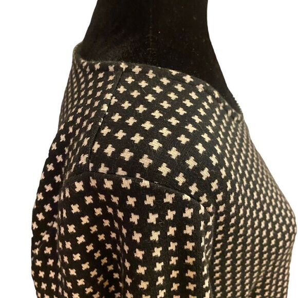 Talbots Black and White Pattern 3/4 Bow Sleeve Boatneck Sweater Sz L - Picture 7 of 13